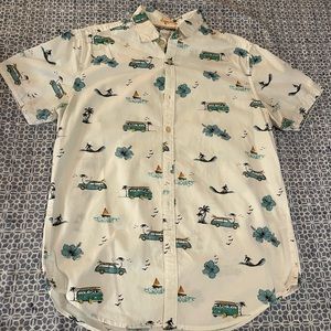 Denim and flower button down RVs cool